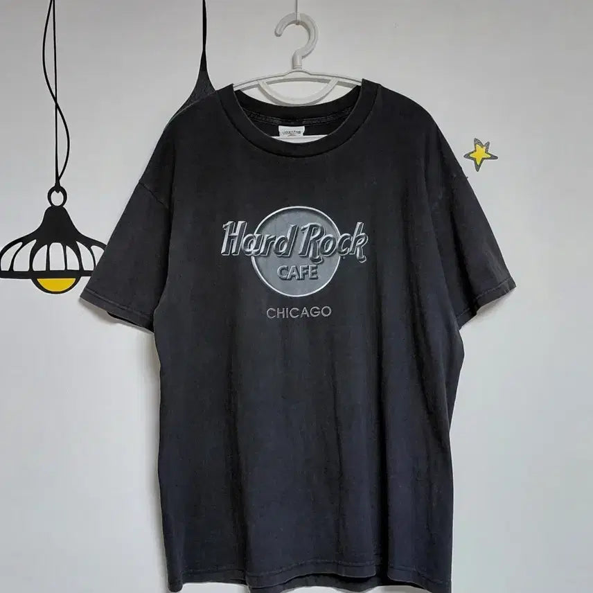 [BUNJANG] Hard Rock Cafe Chicago 3D Embossed Logo Short Sleeve T-Shirt / [L] 빈티지 하드락카페 시카고 엠보 로고 반팔 티셔츠
