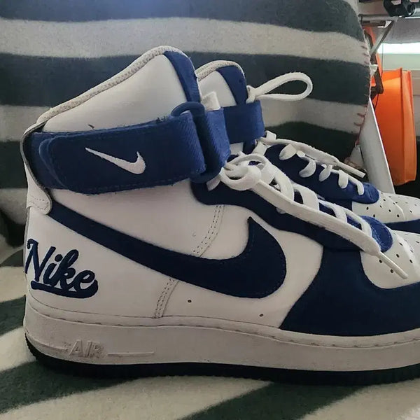 [BUNJANG] Nike Air Force 1 High White/Blue US 8 / 나이키 에어포스 1 하이 흰/파랑 260
