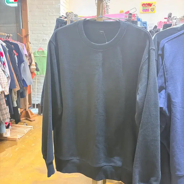 [BUNJANG] COAR Basic Sweatshirt Black / 쿠어 기본 맨투맨 검정색