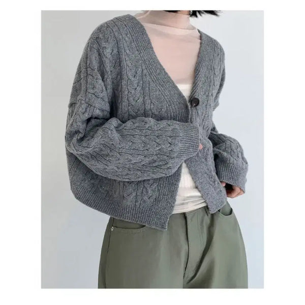 [BUNJANG] E.EN One-Button Shawl Cardigan / 이엔 원버튼 숄 가디건