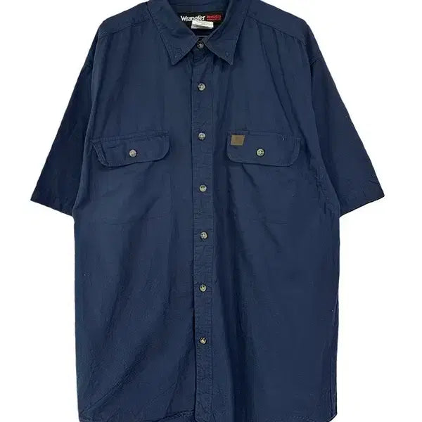 [BUNJANG] XL Wrangler Vintage Leather Patch Work Shirt / [XL] WRANGLER 랭글러 빈티지 가죽패치 워크셔츠