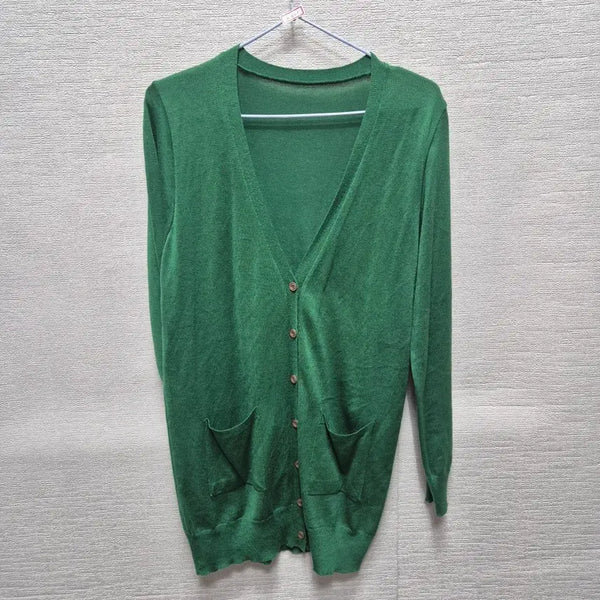 [BUNJANG] V-Neck Button-Up Knit Cardigan with Pockets / 자401 니트 가디건
