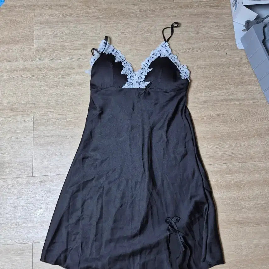 [BUNJANG] Black Lace Slip Dress / 블랙레이스 슬립 원피스