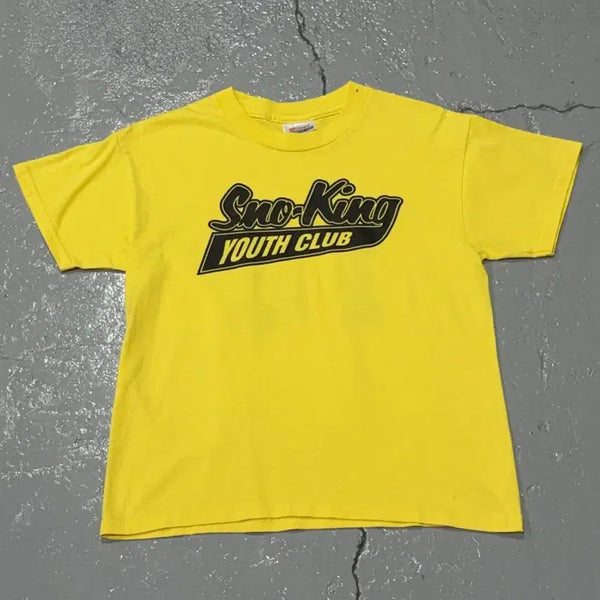[BUNJANG] Hanes Sno-King Youth Club Vintage Yellow T-Shirt Kids L / Hanes (헤인즈) Sno-King Youth Club 빈티지 옐로우 티셔츠