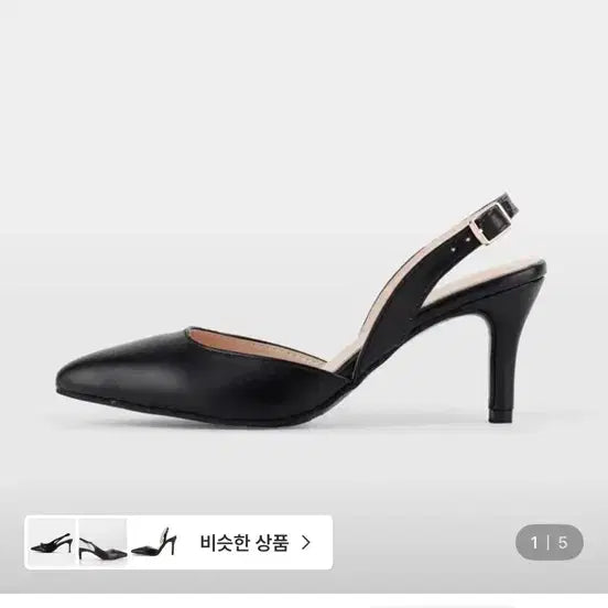 [BUNJANG] EFT.made Flora Stiletto Slingback Heels (7cm) - Black, Size 245 / EFT.made 플로라 스틸레토 슬링백 7cm 블랙 245