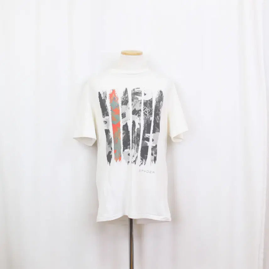 [BUNJANG] Spyder Men's 100% Cotton Round Neck Short Sleeve T-Shirt White M / [정품] 스파이더 남성 라운드넥 반팔 티셔츠 (M) 상상샵