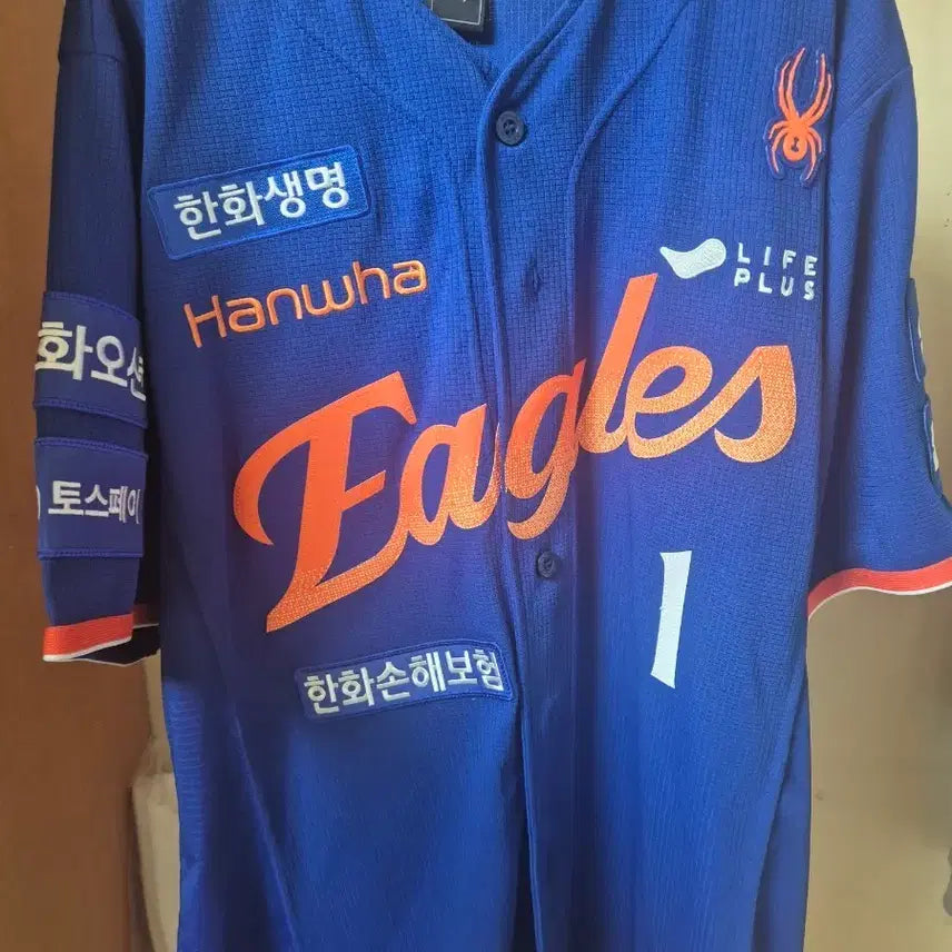 [BUNJANG] Hanwha Eagles 2025 Summer Blue Authentic Uniform Moon Dong Ju #110 Spider / 실착1회 한화이글스 2025 썸머 블루 유니폼 어센틱 문동주 마킹 110스파이더