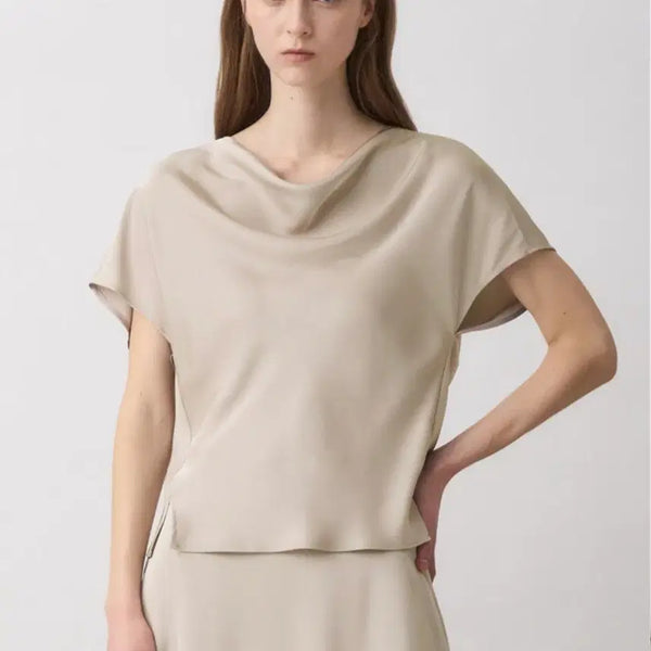 [BUNJANG] The Cashmere Drape Blouse Beige Size 55 / 더캐시미어 드레이프 블라우스 55