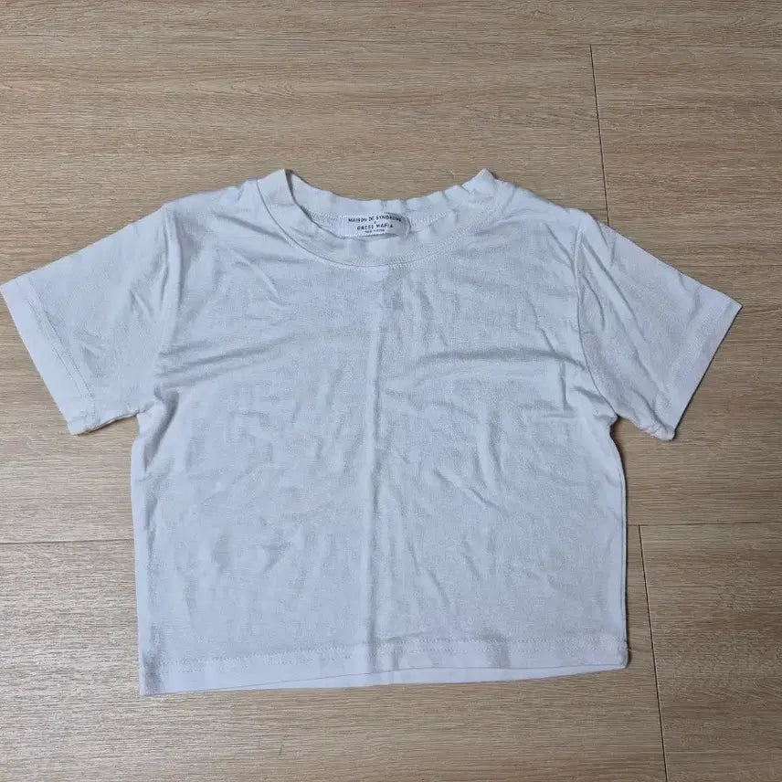 [BUNJANG] White Cropped Short-Sleeve T-Shirt / 크롭 반팔 티셔츠 화이트