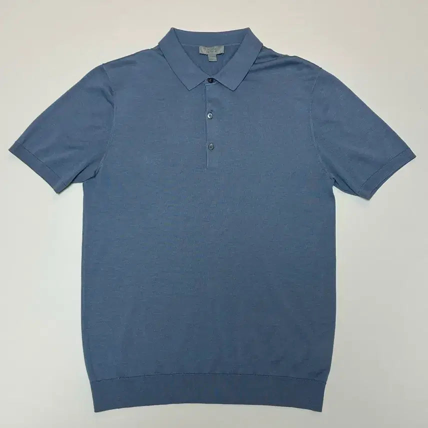 [BUNJANG] COS Men's Short Sleeve Knit Polo T-Shirt - Blue / COS 남성 반팔 니트 폴로 티셔츠 블루