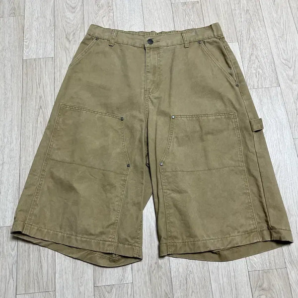 [BUNJANG] DIMITRI BLACK Double Knee Bermuda Cotton Pants Beige / [새상품] 디미트리블랙 더블니 버뮤다 코튼 팬츠 베이지 (2size/L)