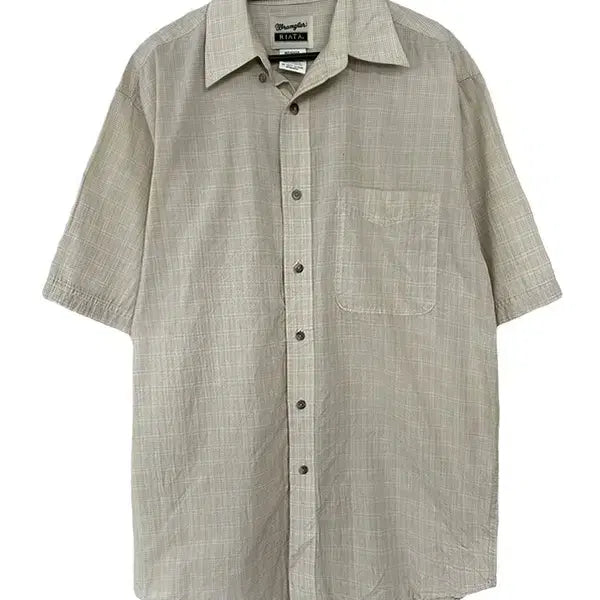 [BUNJANG] Wrangler Cotton Vintage Casual Short-Sleeve Shirt / [M] WRANGLER 랭글러 코튼 빈티지 캐주얼반팔셔츠