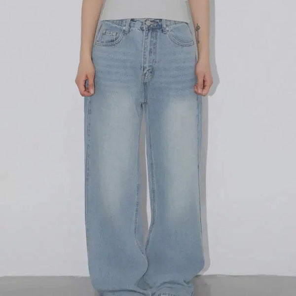 [BUNJANG] Chicks SDP Minimal Straight Denim Pants Light Blue / 칙스 SDP 미니멀 스트레이트 데님 팬츠 라이트 연청