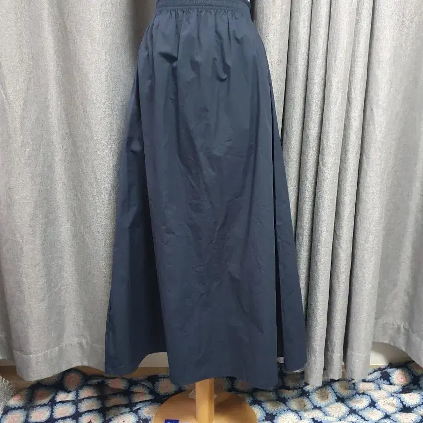 [BUNJANG] Navy Long Skirt / 바스락 네이비 롱 스커트