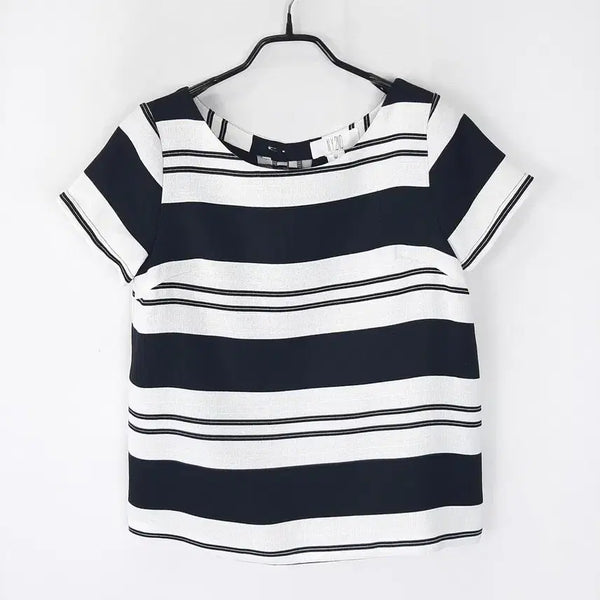 [BUNJANG] Women's Striped Back Slit Blouse / 여성 스트라이프 뒷 트임 블라우스L