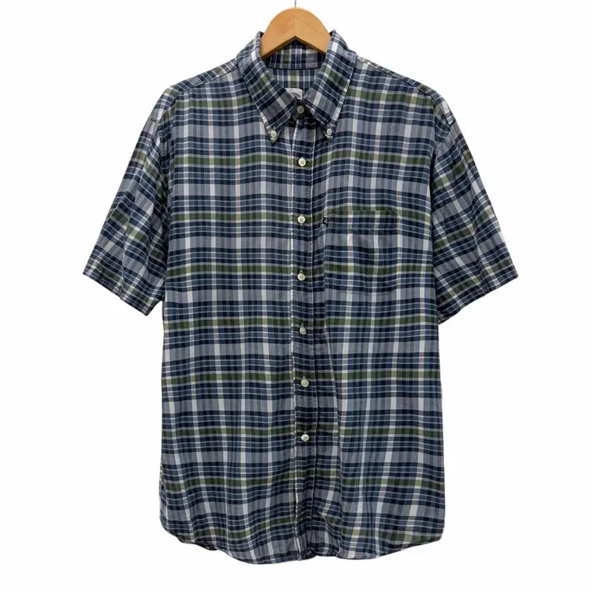 [BUNJANG] Brooks Brothers Plaid Short Sleeve Shirt Blue & Green (L) / 브룩스브라더스 체크 반팔 셔츠 블루&그린 (L)