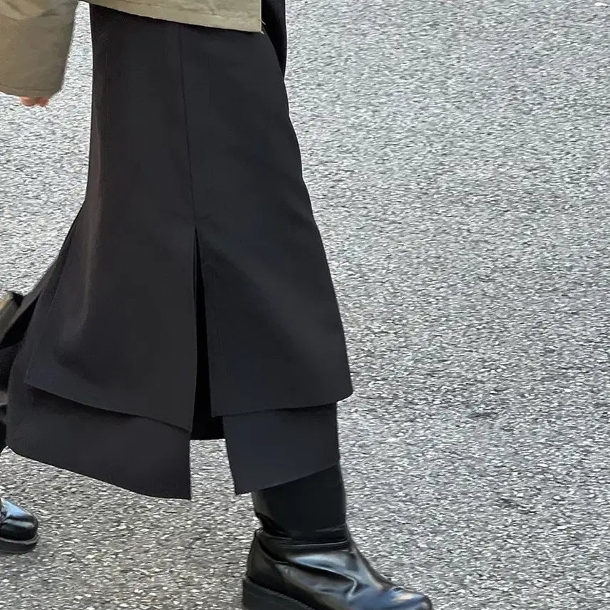 [BUNJANG] Lears Wool Layered Skirt (M) / 리어스 울 레이어 스커트 M