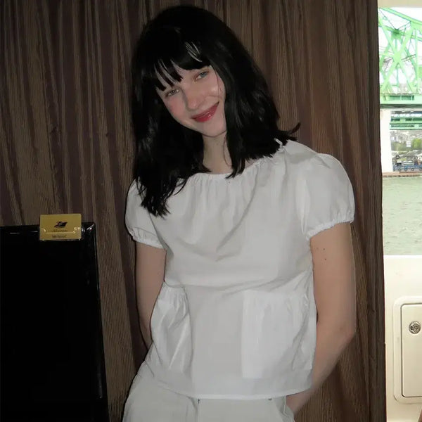[BUNJANG] Pesto Pocket Shirring Blouse / pesto 페스토 포켓 셔링 블라우스