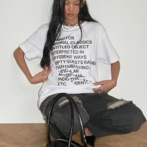 [BUNJANG] Miloumon Lettering Archive T-shirt White / [밀로우먼] 레터링 아카이브 티셔츠 화이트 F