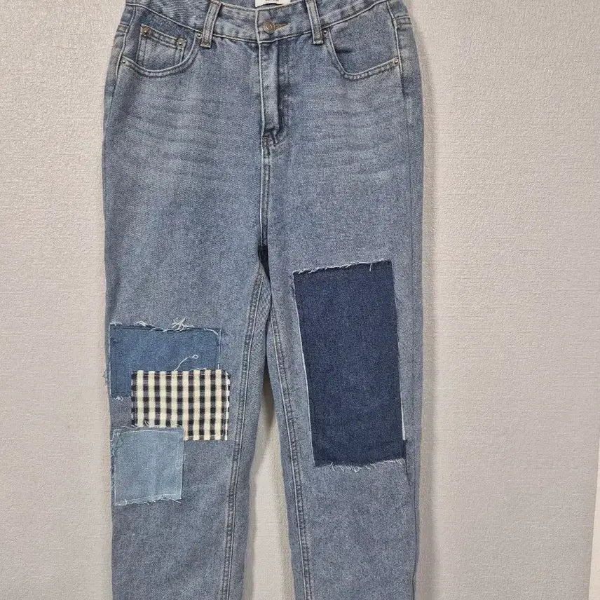 [BUNJANG] Pigment Patch High-Waisted Denim Pants M / 피그먼트 패치 하이웨스트 데님팬츠 M