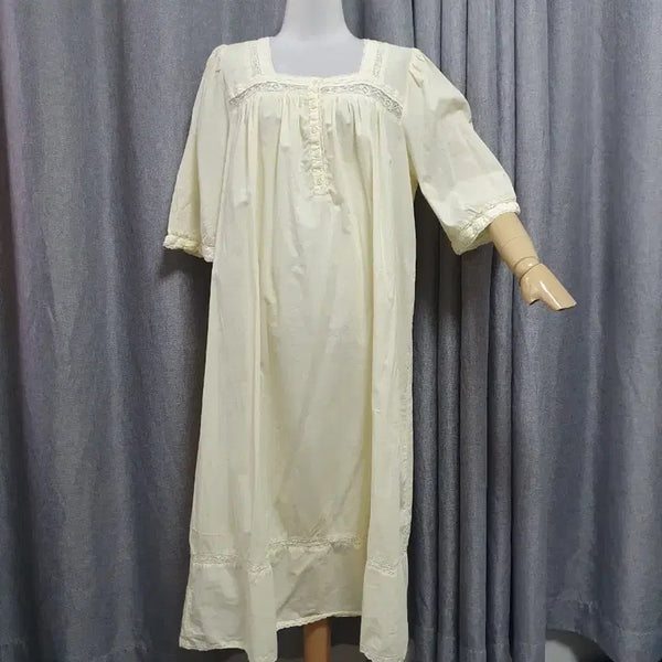 [BUNJANG] Cream Yellow Square Neck Dress / 크림옐로 스퀘어 원피스