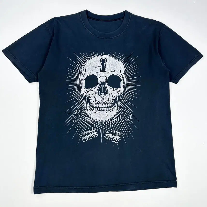 [BUNJANG] VTG Skull Print Short Sleeve T-Shirt - Large / (L) VTG 빈티지 해골 프린팅 반팔티
