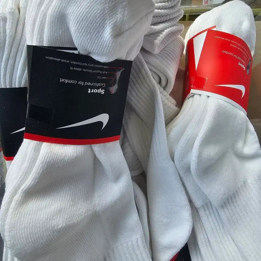 [BUNJANG] Nike Long Crew Socks - 16 Pairs, Double Cotton, Free Shipping / 나이키  장목 16켤레 이중면 무료배송