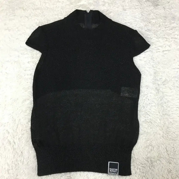 [BUNJANG] Master Bunny Women's Knit Short Sleeve T-Shirt Size 0 / 마스터버니 여성 니트 반팔티 GG20