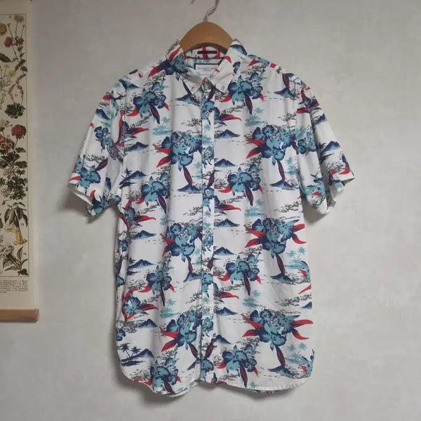 [BUNJANG] Denim & Flower Hawaiian Shirt XL / [XL] USA 데님 앤 플라워 하와이안 셔츠