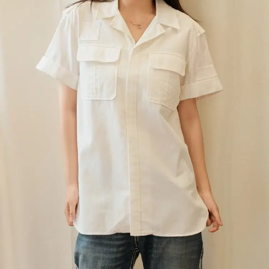 [BUNJANG] Neil Barrett Safari Military Utility Short Sleeve Shirt / 닐바렛 사파리 밀리터리 유틸리티 반팔 셔츠