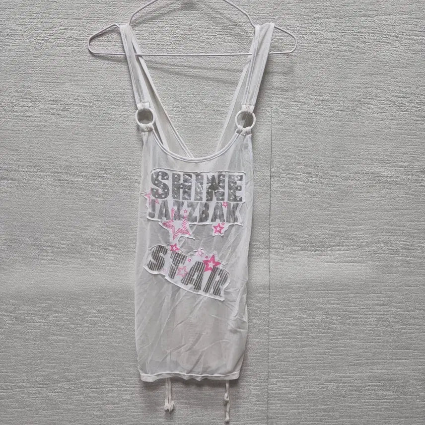 [BUNJANG] Sheer Sleeveless T-Shirt / 자409 시스루 나시 티셔츠