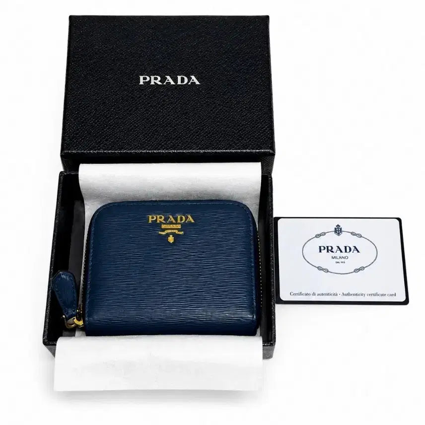 [BUNJANG] Prada Blue Coin Card Wallet / 프라다 블루 동전, 카드지갑