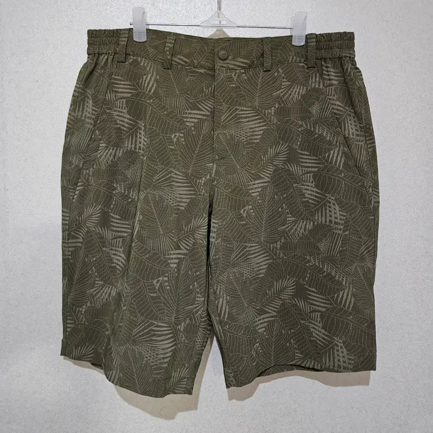 [BUNJANG] NEPA Men's Cargo Shorts - Khaki Leaf Pattern / 네파 남성 반바지 카키 나뭇잎 패턴
