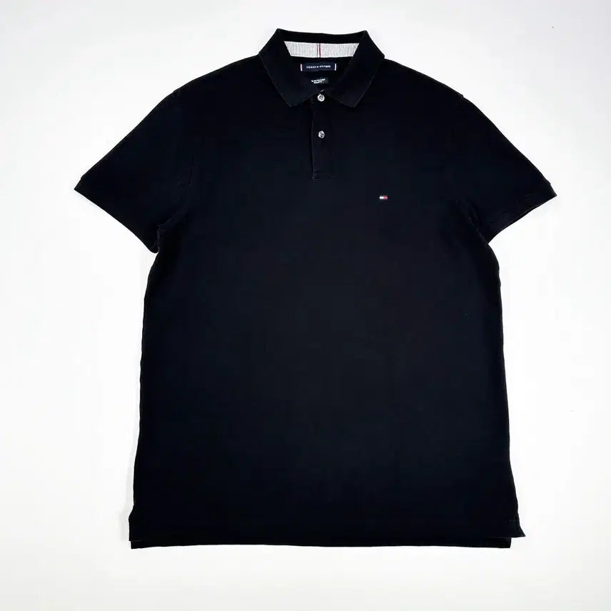 [BUNJANG] Tommy Hilfiger Regular Fit Classic Short Sleeve Polo Shirt Black / (L) 타미힐피거 레귤러핏 클래식 반팔 카라티 블랙