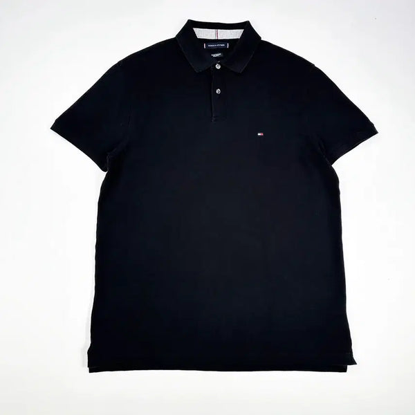 [BUNJANG] Tommy Hilfiger Regular Fit Classic Short Sleeve Polo Shirt Black / (L) 타미힐피거 레귤러핏 클래식 반팔 카라티 블랙