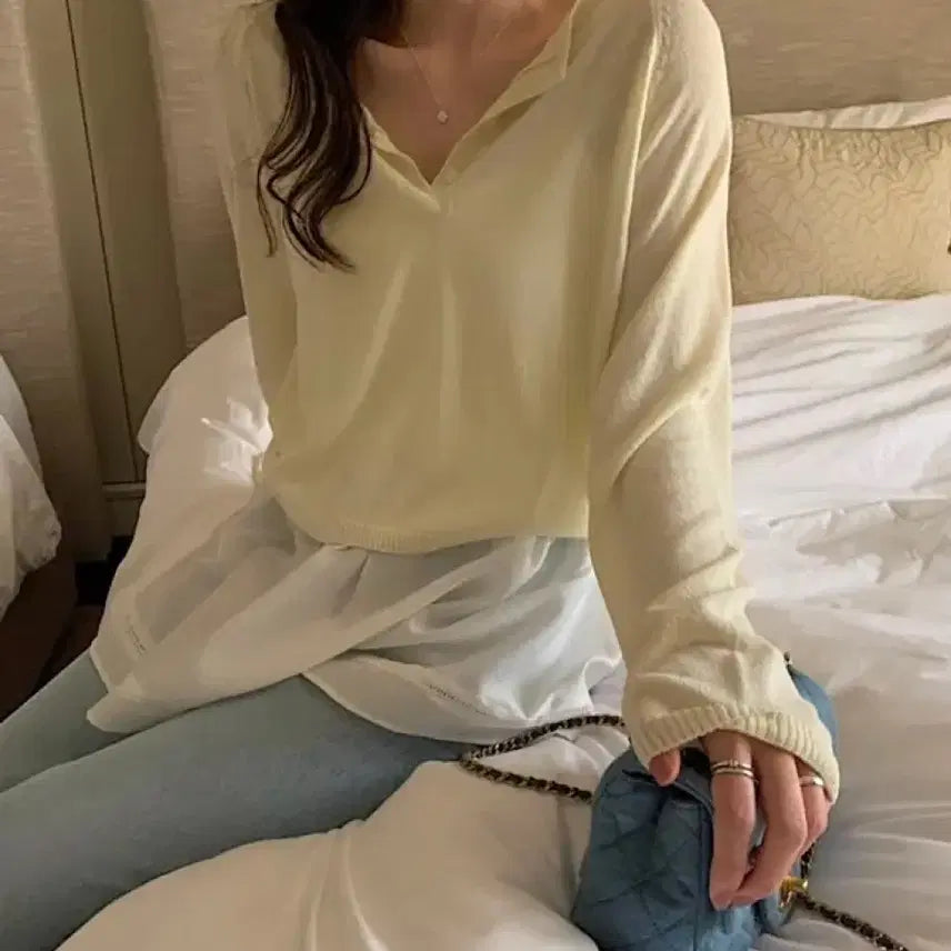[BUNJANG] Pretty Young Thing (PYT) Linen Knit Light Yellow / 프리티영띵 pyt 린넨 니트 라이트옐로우 새 제품