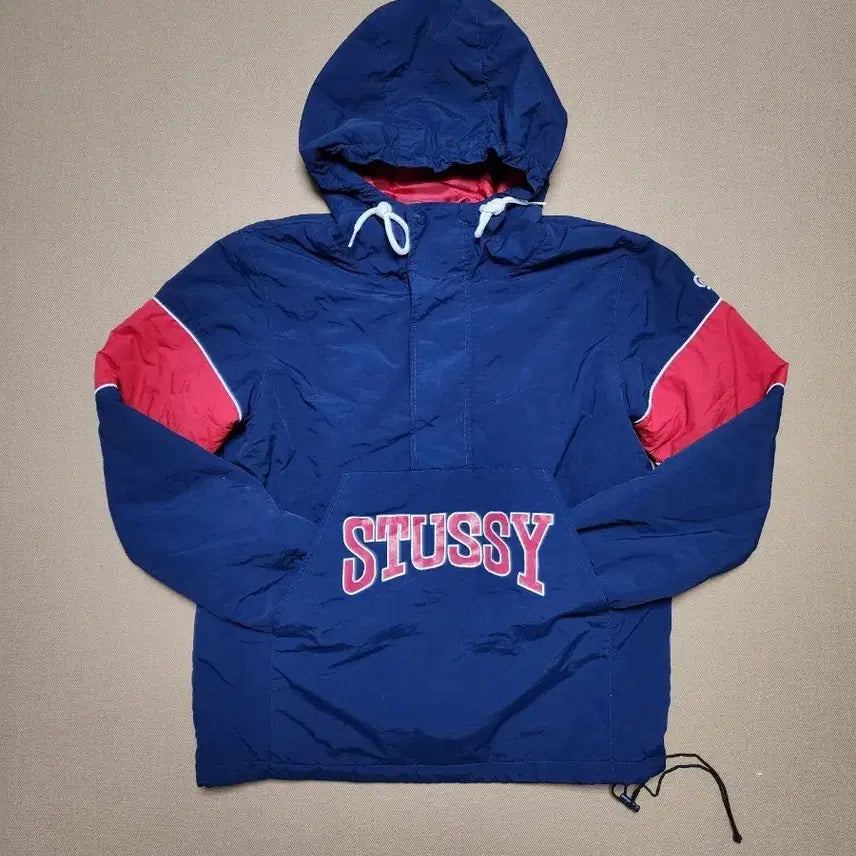 [BUNJANG] Stussy Colorblock Nylon Anorak Hoodie Jacket / STUSSY 컬러블록 나일론 아노락 후드 자켓