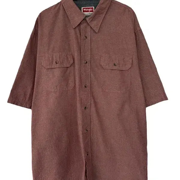 [BUNJANG] Wrangler Vintage Two-Pocket Short-Sleeve Shirt Brown / [XL] WRANGLER 랭글러 빈티지 투포켓 반팔셔츠 브라운