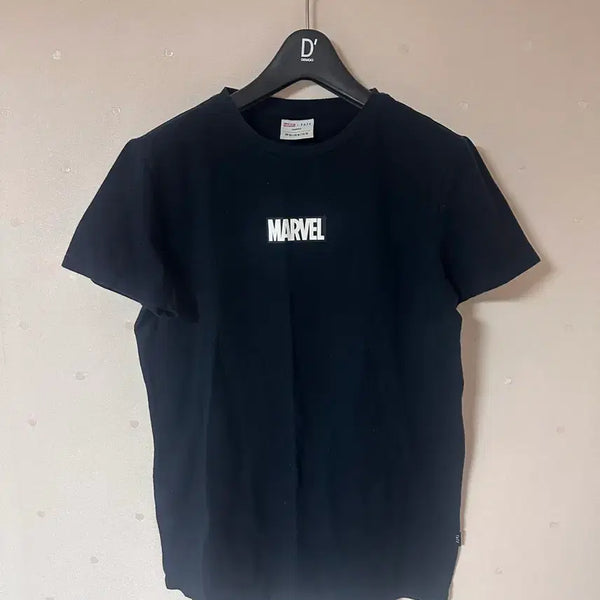 [BUNJANG] Marvel Logo Short Sleeve T-Shirt Black / 마블 로고 반팔 티셔츠 블랙