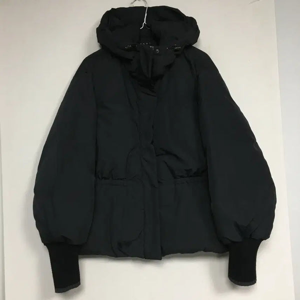 [BUNJANG] SISLEY Goose Down Padded Jacket with Knit Sleeves / 23 SISLEY 시슬리 니트소매 볼륨 구스 패딩 90