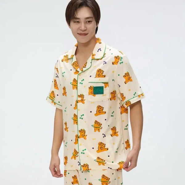 [BUNJANG] SPAO x Mujik Tiger Short Sleeve Pajama Set XL / 새상품)스파오 무직타이거 반팔파자마세트(Xl)