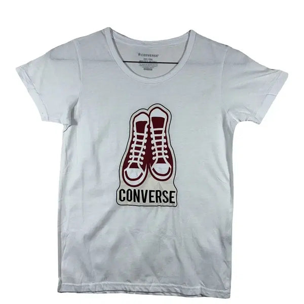 [BUNJANG] Converse White Logo Short Sleeve T-Shirt / 컨버스 화이트 로고 반팔 티 [M] 폴리에스터 혼방