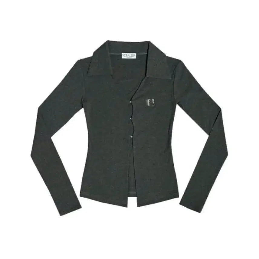 [BUNJANG] NEWÉRLIN Emblem Shirt Top Dark Charcoal / 뉴얼린 셔츠탑 다크차콜 앰블럼