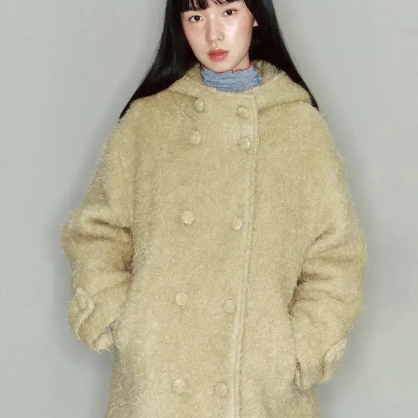 [BUNJANG] GANISONG Boucle Hooded Coat / 가니송 부클 후드 코트
