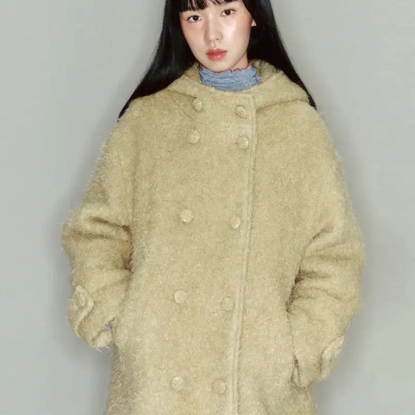 [BUNJANG] GANISONG Boucle Hooded Coat / 가니송 부클 후드 코트
