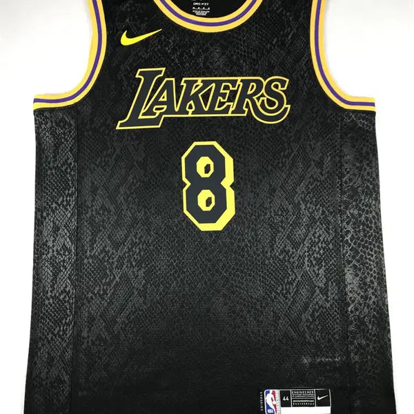 [BUNJANG] Los Angeles Lakers Kobe Bryant "8 / 24" Black Python Pressure Print Basketball Jersey / NBA 농구 레이커스 코비 앞뒤 824 블랙 파이톤 열압력
