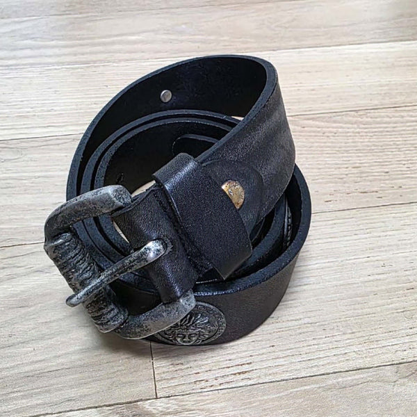 [BUNJANG] Vintage Full Grain Leather Belt / 빈티지 통가죽 벨트