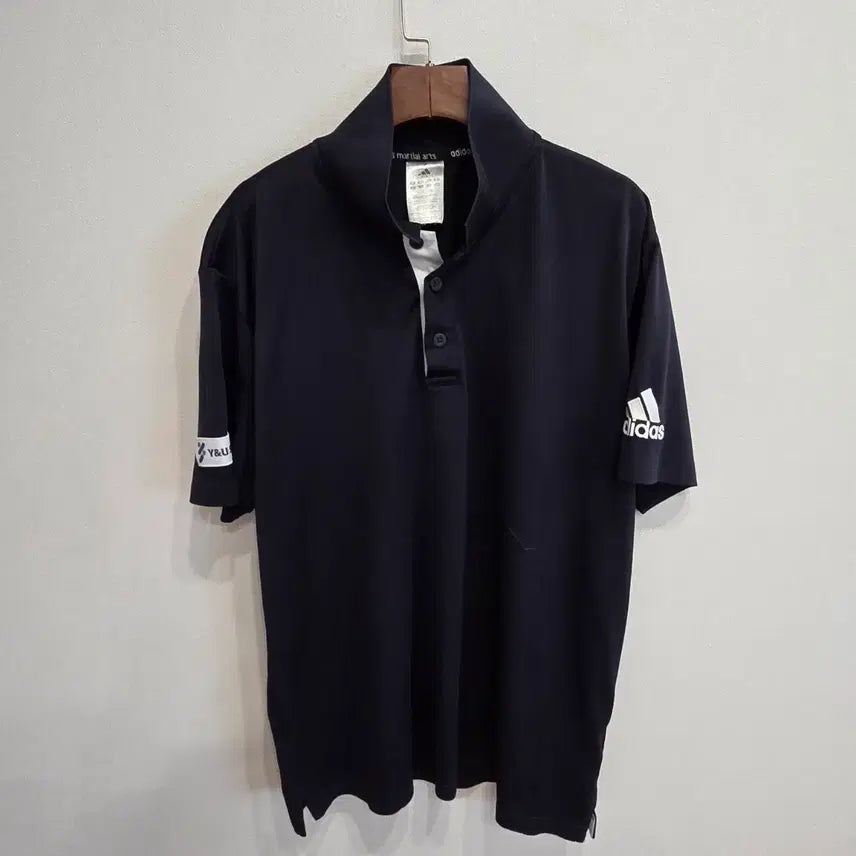 [BUNJANG] Adidas Tipped Collar T-Shirt Navy 115 / 아디다스 카라티 네이비 115