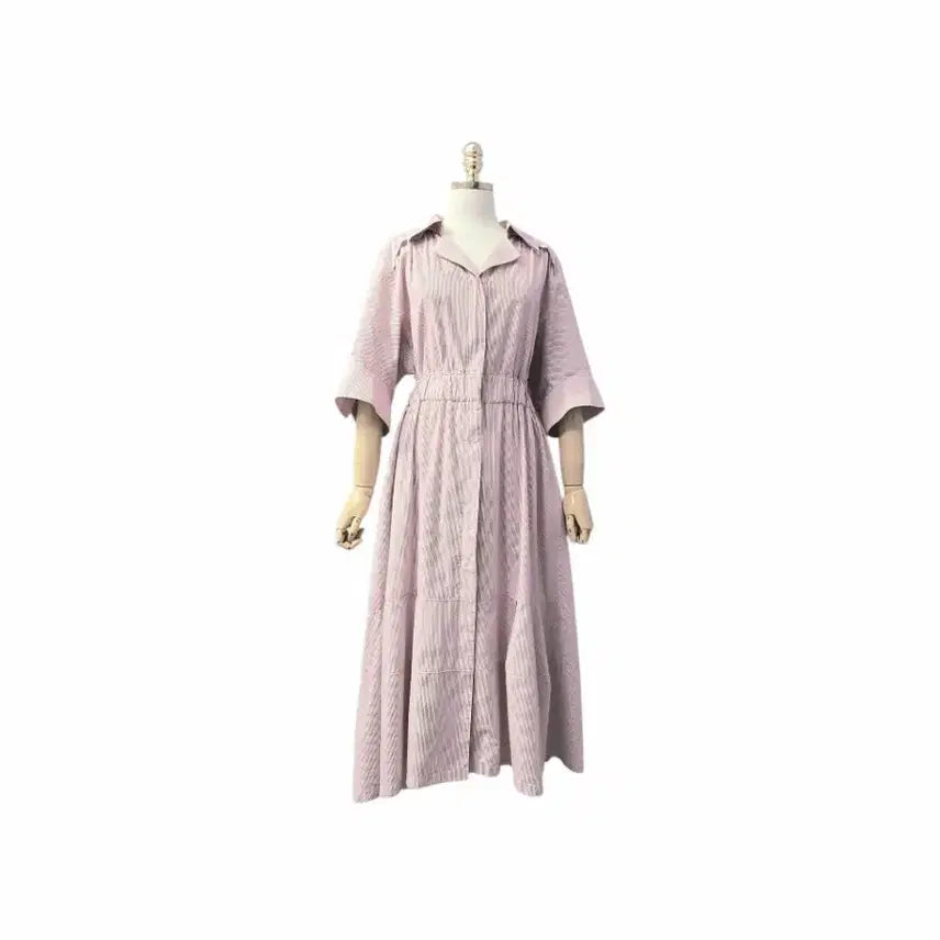 [BUNJANG] JePyeong Y Company Stripe Shirt Dress / 제평Y컴퍼니  스트라이프 셔츠 원피스
