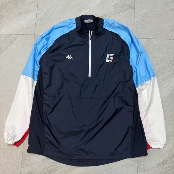 [BUNJANG] Lotte Giants Baseball Uniform Kappa Anorak Half Zip / 롯데자이언츠 야구 유니폼 카파 아노락 반집업
